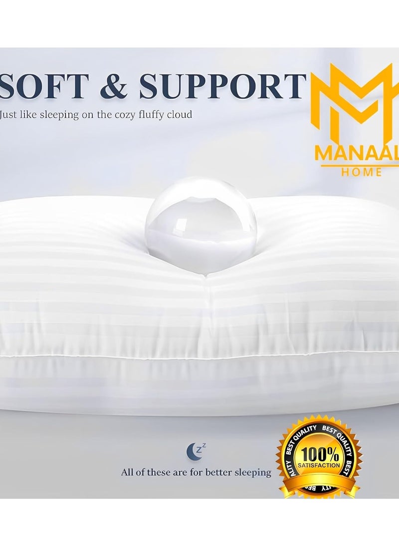 MANAAL HOME - Set of 4 Piece Bed Sleeping Pillow 75 CM X 50 CM | Hotel Collection| Extra Plush and Comfortable | Anti Allergy - Image 1
