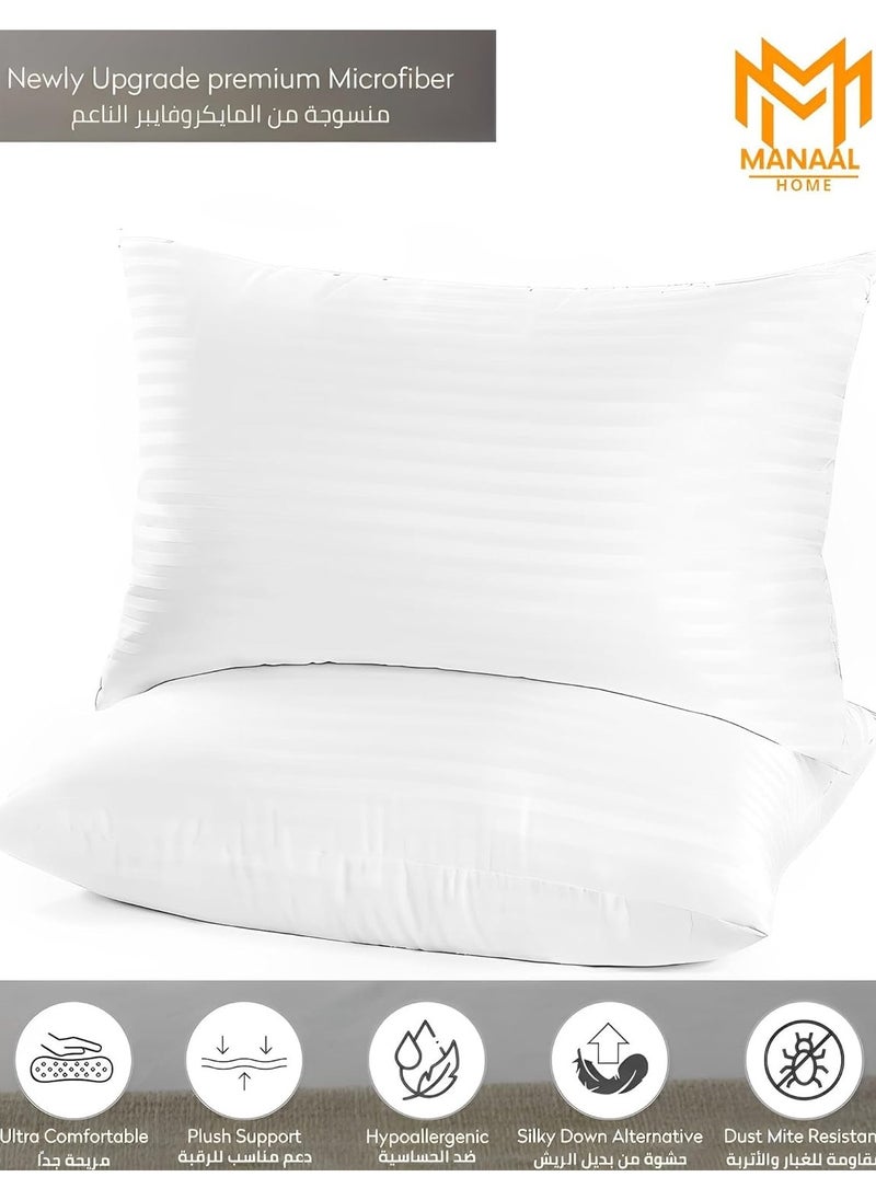 MANAAL HOME - Set of 4 Piece Bed Sleeping Pillow 75 CM X 50 CM | Hotel Collection| Extra Plush and Comfortable | Anti Allergy - Image 1