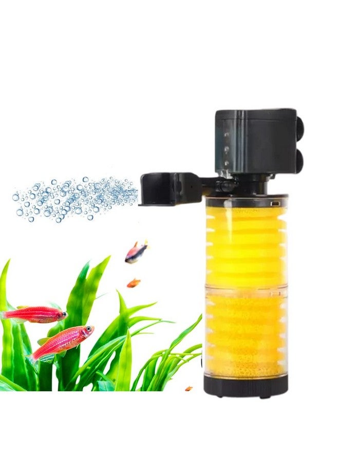 فلتر حوض سمك، حتى 2.5 قدم - فلتر طاقة غاطس لحوض السمك بقوة 20 وات - 3 في 1 للترشيح والأكسجين وتدفق المياه من طبقتين من Petzlifeworld - Image 1