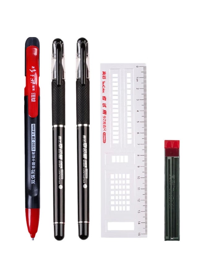 Truecolor Top Scholar Red Exam Set For Middle School Students, 2B Exam Answer Sheet, Pencil-Specific Stationery, Civil Service Exam, Postgraduate Entrance Exam, National Civil Service Exam, Gel Pen, Mechanical Pencil, 700168 - Image 2