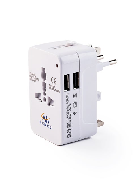 Universal Travel Adapter with USB A port