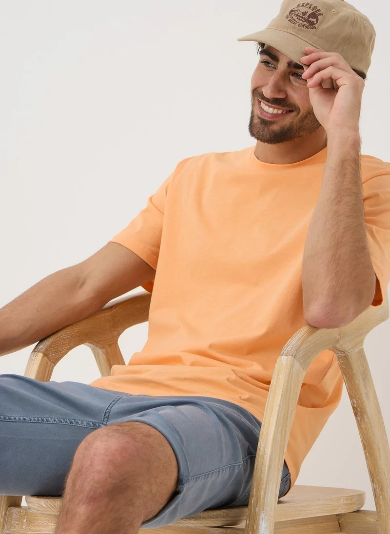 ماتلان تيشيرت أساسي برقبة دائرية باللون البرتقالي