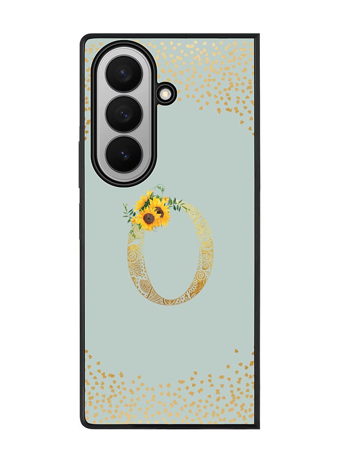 Stylizedd For Samsung Galaxy Z Fold7 Case,Slim fit Camera Protection, Shockproof Thin Phone cover  - Custom Floral Monogram - O  (Light Grey )