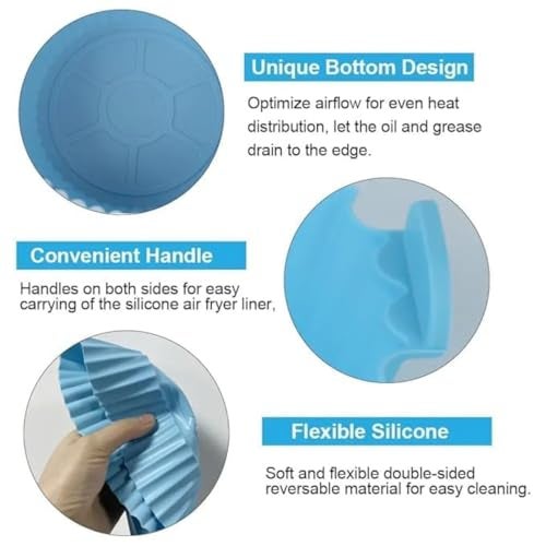 NEKIFACE Air Fryer Accessories Set - Reusable Silicone Air Fryer Liners, Oil Sprayer for Cooking, Silicone Mitts, Basting Brush & Spatula - Non-Stick Food Grade Ninja, Cosori, & Vortex Compatible - Image 3
