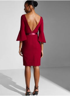 Chi-Chi London Belted Knitted Dress  - Image 2