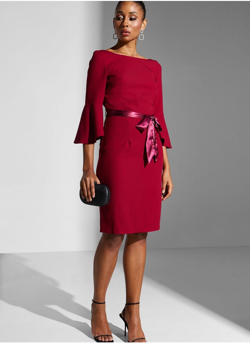 Chi-Chi London - Belted Knitted Dress - Image 1