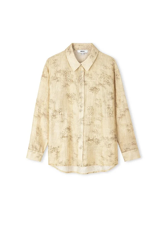 ابيكول قميص مطرز وجاكار