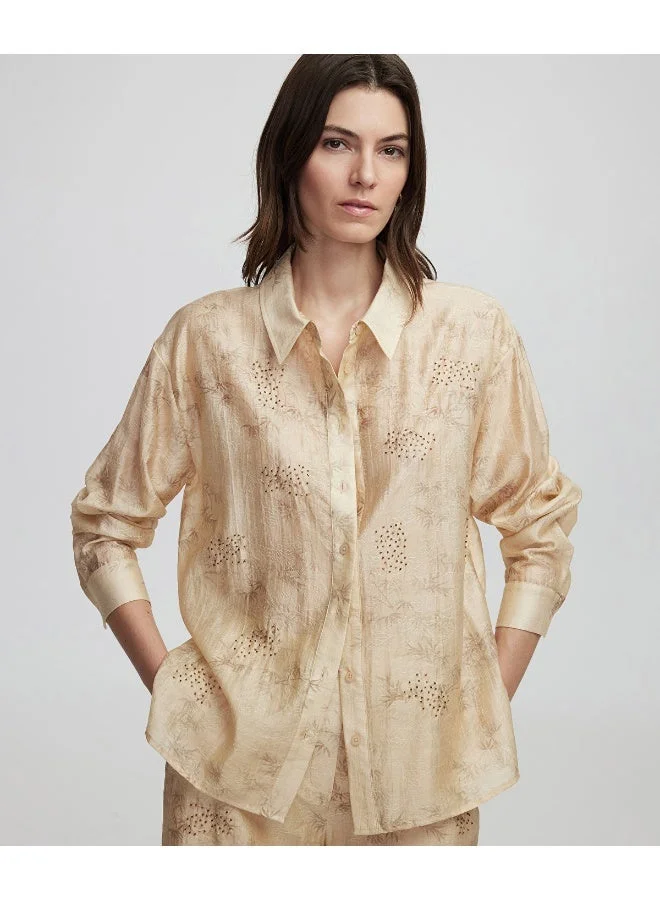 ابيكول قميص مطرز وجاكار
