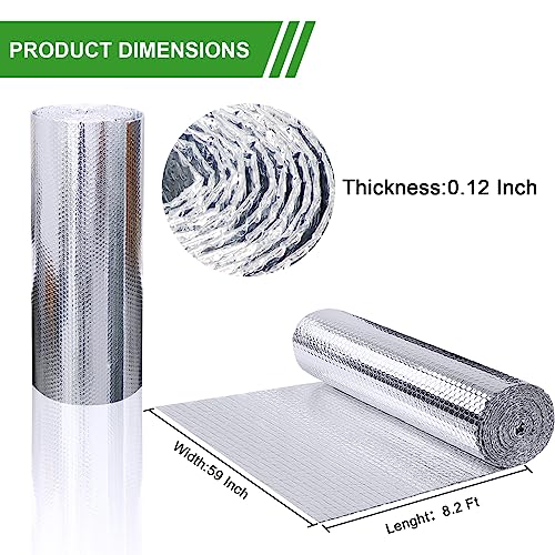 AGHITG Bubble Reflective Insulation Roll to Window Insulation for Winter, Double Side Aluminum Bubble Foil Insulation Roll for Keep Heat,59"x 99" Thermal Insulation Shield,RV Window Insulation. - Image 5