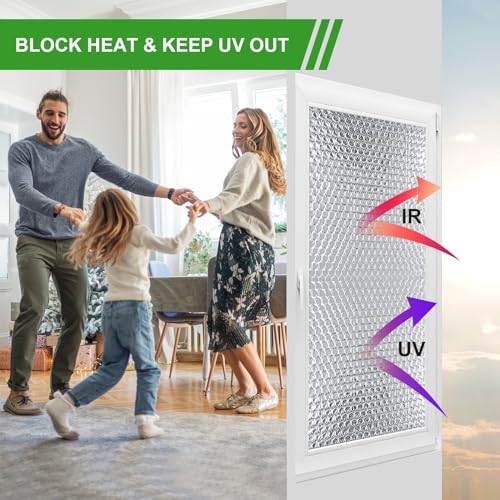 AGHITG Bubble Reflective Insulation Roll to Window Insulation for Winter, Double Side Aluminum Bubble Foil Insulation Roll for Keep Heat,59"x 99" Thermal Insulation Shield,RV Window Insulation. - Image 3