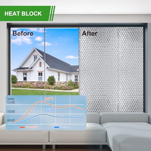 AGHITG Bubble Reflective Insulation Roll to Window Insulation for Winter, Double Side Aluminum Bubble Foil Insulation Roll for Keep Heat,59"x 99" Thermal Insulation Shield,RV Window Insulation. - Image 4