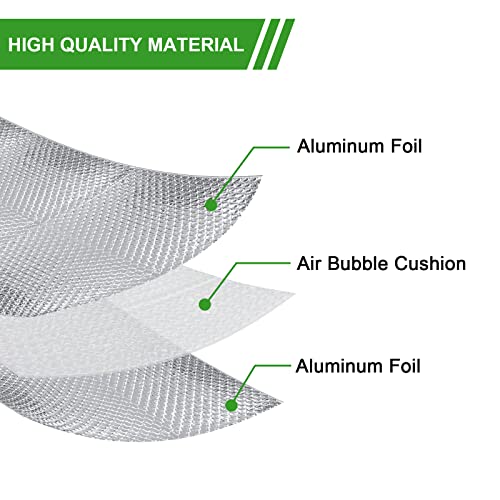 AGHITG Bubble Reflective Insulation Roll to Window Insulation for Winter, Double Side Aluminum Bubble Foil Insulation Roll for Keep Heat,59"x 99" Thermal Insulation Shield,RV Window Insulation. - Image 2