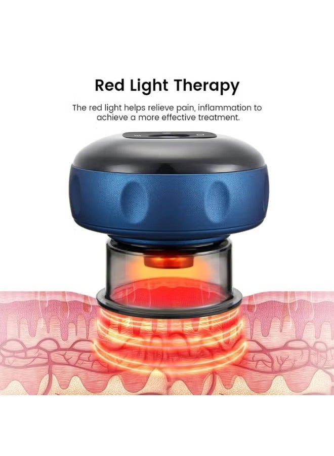 JAJEEK 12-Speed Electronic Cupping Therapy Massager with Smart Heat | Portable Rechargeable Gua Sha & Vacuum Suction Device | Full Body Muscle Pain Relief, Back & Neck Relaxation, Deep Tissue Recovery | Cordless, Easy to Use & Skin Safe | Compact Blue Design for Home, Gym & Travel - Image 3