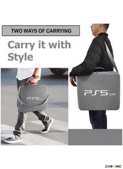 CARONIC Storage Bag For PS5 Slim Console Carrying Case Compatible For Playstation 5 Slim  - Image 5