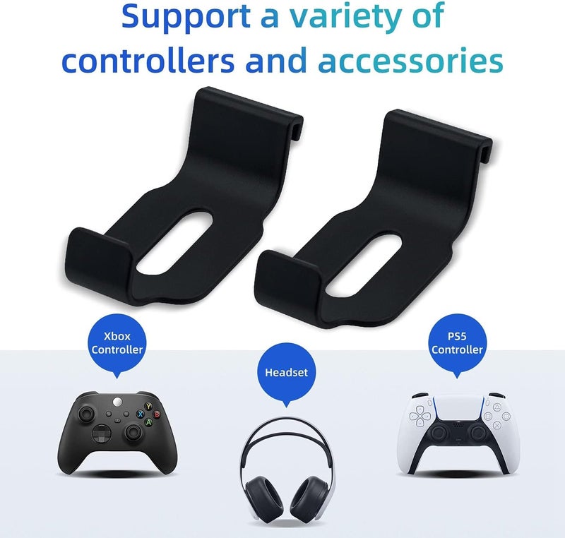 الثلاثة الكبار حامل سماعات الرأس وجهاز التحكم BIGTHREE لجهاز PS5/Xbox/XS - حامل قوس تخزين أسود مزدوج لجهاز Xbox Series X، حامل سماعات PS5 - Image 3