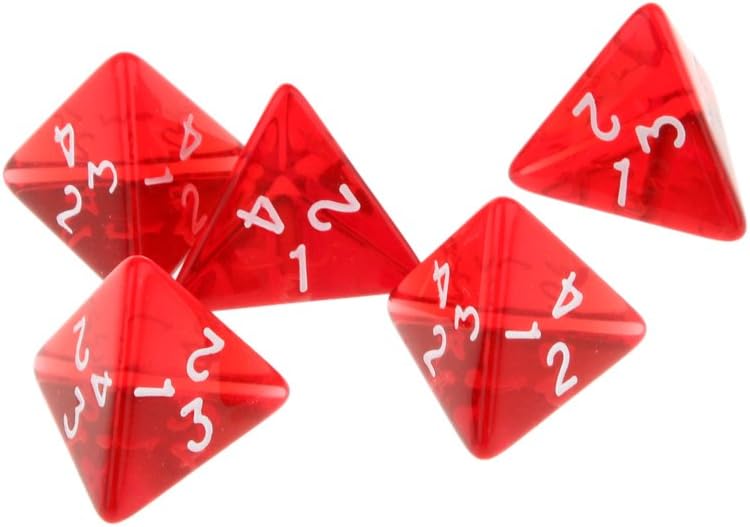 klarako100 Pieces Red Gem Polyhedral Dices Set D4 Die Fourklarakosided Dice for Table Games - Image 4