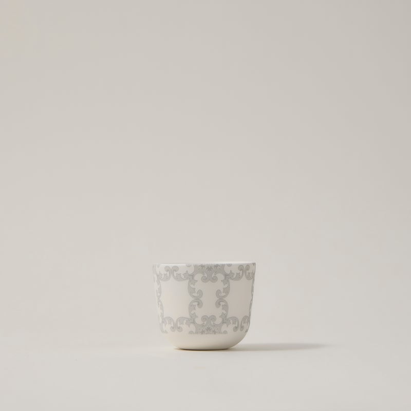 دلتي طقم أكواب شاي وفناجين قهوة سعودية زجاج وبورسلان أبيض 18 قطعة - Image 3