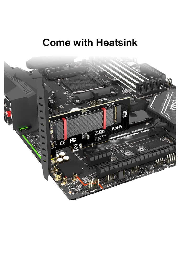 M.2 NVMe SSD to PCIe 4.0 Adapter Card with Heatsink  - Image 4
