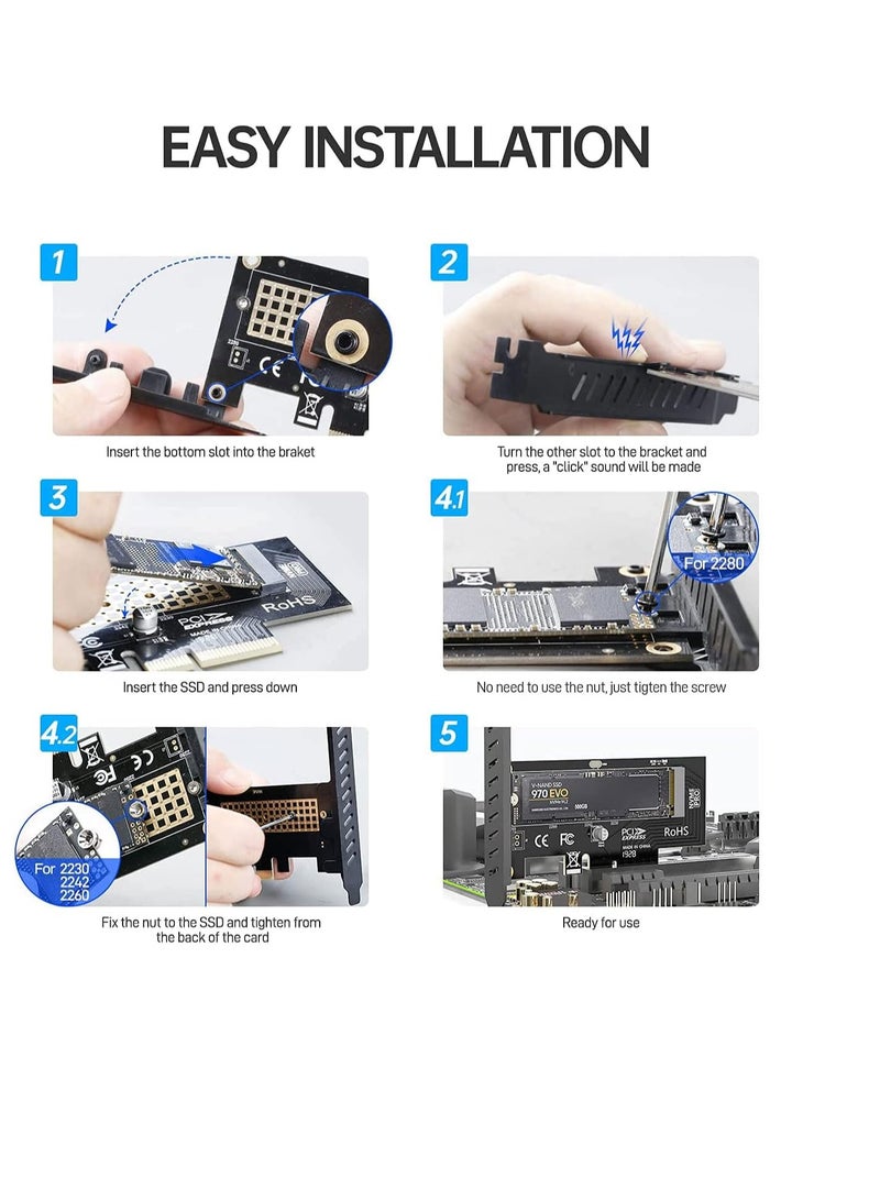 M.2 NVMe SSD to PCIe 4.0 Adapter Card with Heatsink  - Image 5