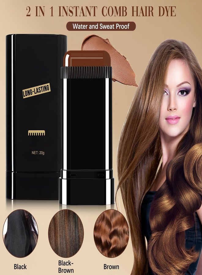Nuvex Korean Hair Color Comb Stick, Waterproof & Sweat-Proof Grey Coverage, Quick Root Touch-Up Hair Dye Stick, Temporary Hair Color for Men & Women, Safe & Easy to Use (Black, 20g) - Image 2