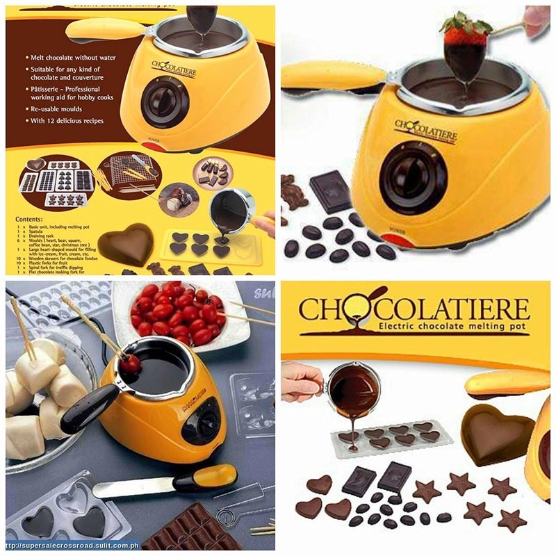 ZAEGO Chocolatiere Electric Chocolate Candy Maker Melting Pot Stainless Steel & Plastic Household DIY Dessert Machine. - Image 1