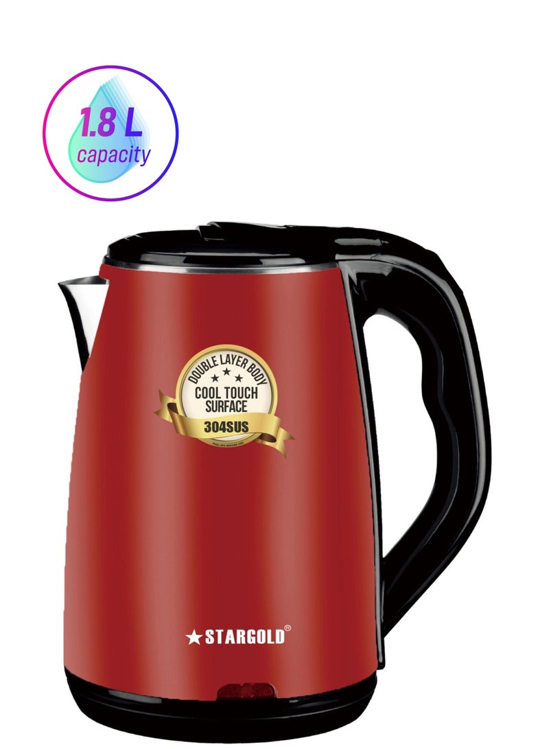 ستارجولد غلاية كهربائية سعة 1.8 لتر مع خاصية إيقاف التشغيل التلقائي للغلاية بقدرة 1500 وات - Image 1