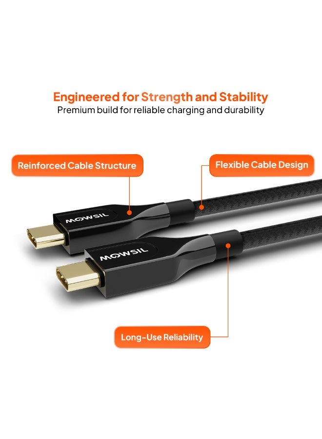 Mowsil USB-C to USB-C 100W PD Fast Charging Cable, 1M - Image 4