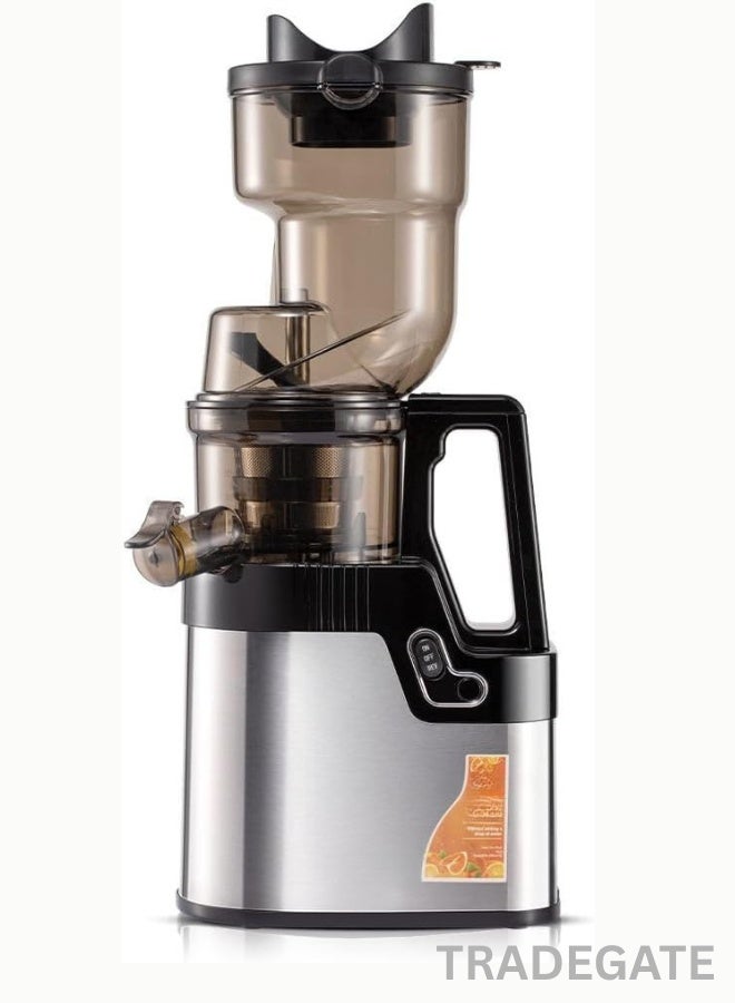 TRADEGATE Slow Juicer, 250W, 80mm Wide Feed Chute, Stainless Steel, Multi-Purpose Juice Extractor with 200ml Capacity - Image 3