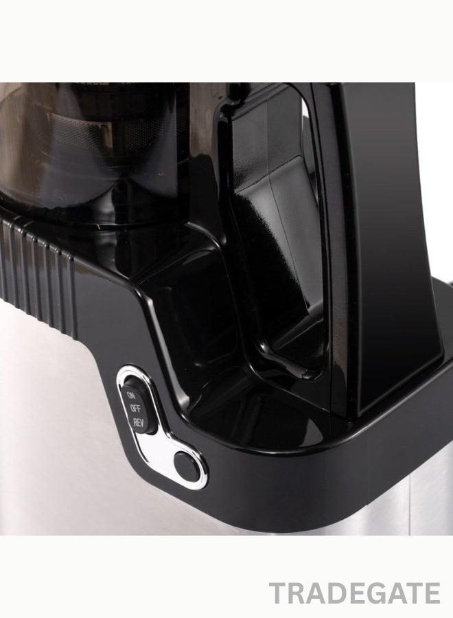 TRADEGATE Slow Juicer, 250W, 80mm Wide Feed Chute, Stainless Steel, Multi-Purpose Juice Extractor with 200ml Capacity - Image 4