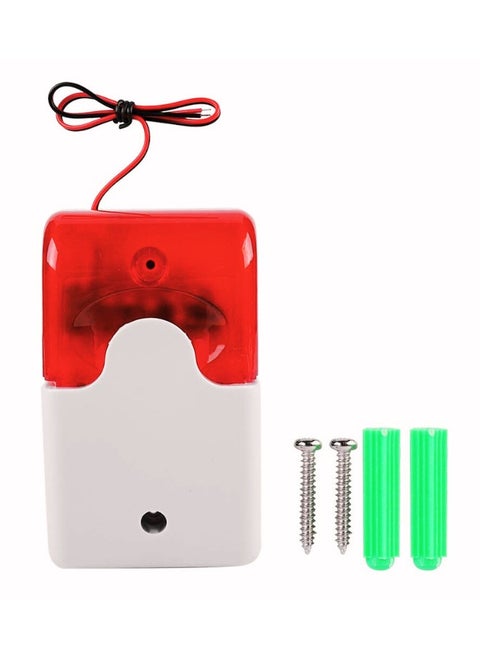 Wired Strobe Siren Red Light Sound Flash Buzzer Siren DC9 to 12V Home Security Alarm System Electric Security Siren 110dB