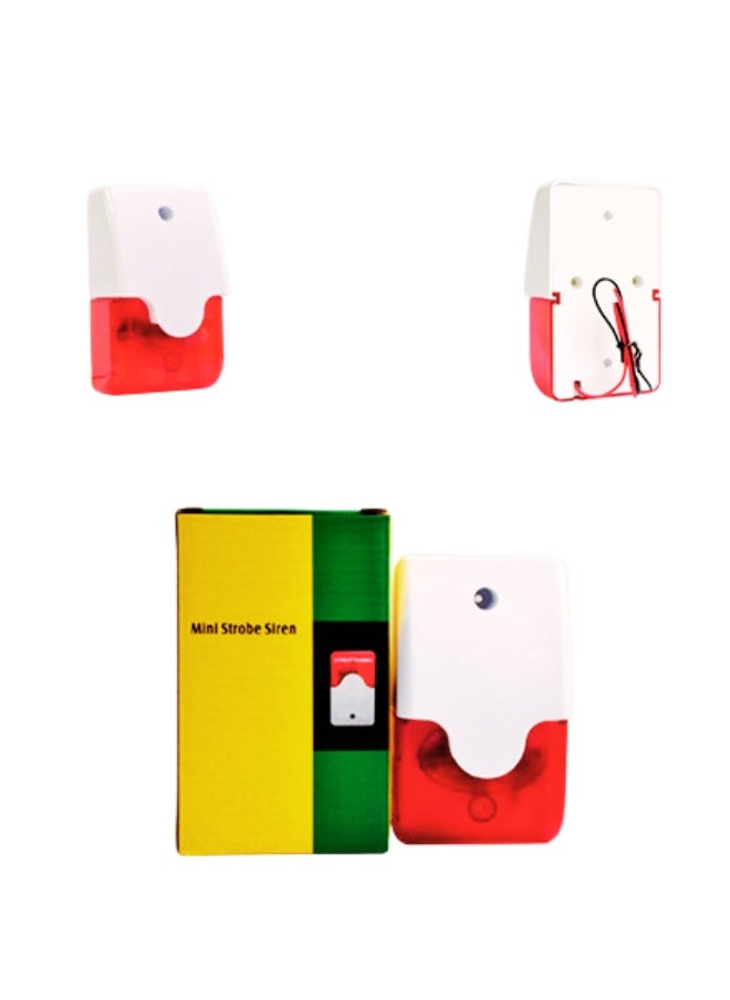 Generic - Wired Strobe Siren Red Light Sound Flash Buzzer Siren DC9 to 12V Home Security Alarm System Electric Security Siren 110dB - Image 1