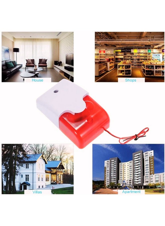 Generic - Wired Strobe Siren Red Light Sound Flash Buzzer Siren DC9 to 12V Home Security Alarm System Electric Security Siren 110dB - Image 1
