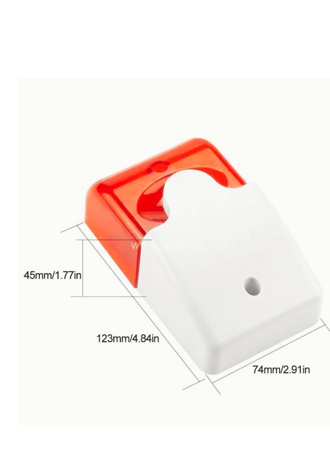 Generic - Wired Strobe Siren Red Light Sound Flash Buzzer Siren DC9 to 12V Home Security Alarm System Electric Security Siren 110dB - Image 1