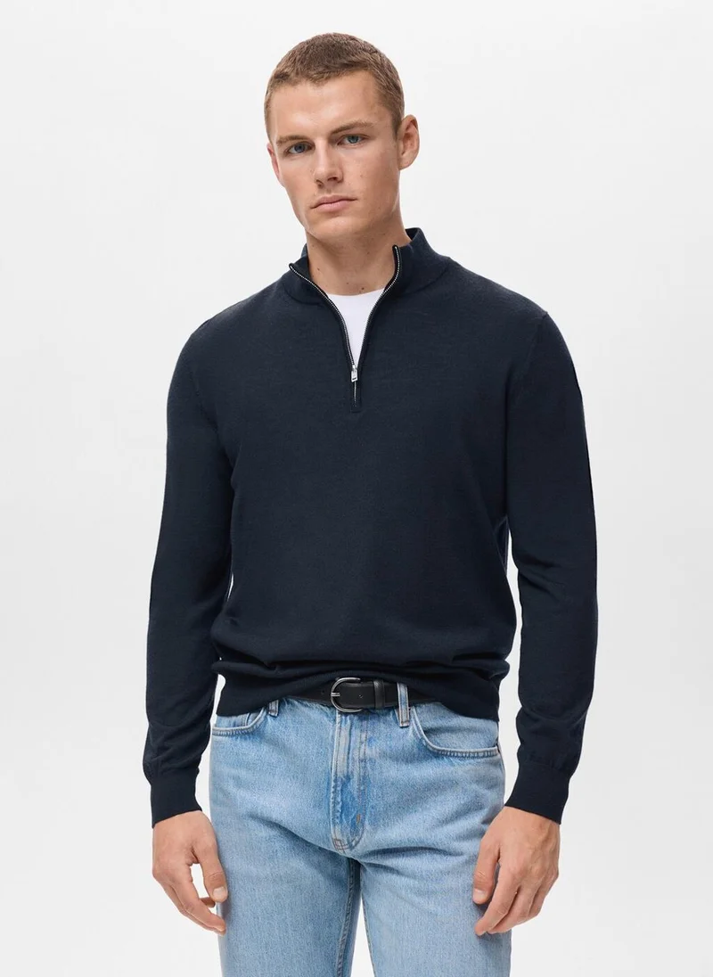 مانجو مان 100% Merino Wool Perkins Neck Sweater