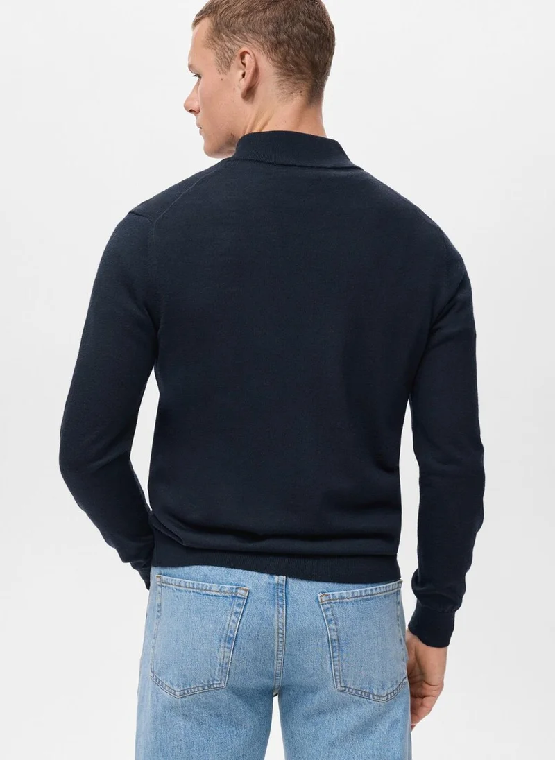 مانجو مان 100% Merino Wool Perkins Neck Sweater