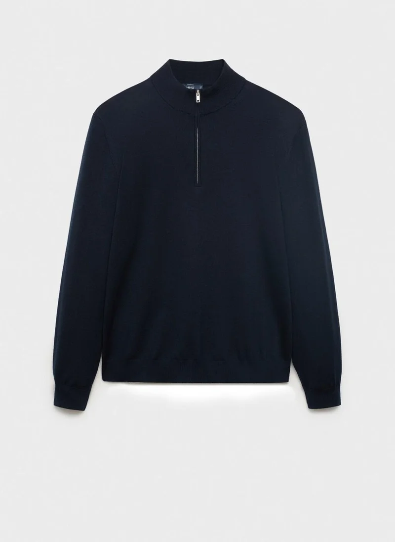 Mango Man  100% Merino Wool Perkins Neck Sweater for Men | Best Price UAE