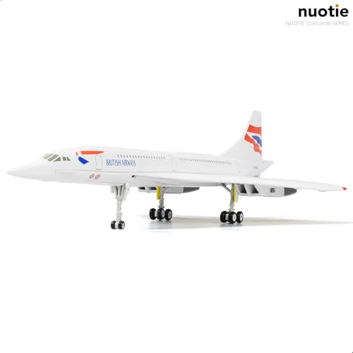 NUOTIE 1/200 Concorde Airplane Model Diecast Metal Aircraft Model Kit Simulation Display Aircraft Model Two Versions Available for Display Collections or Gift (1/200 British Airways) - Image 4