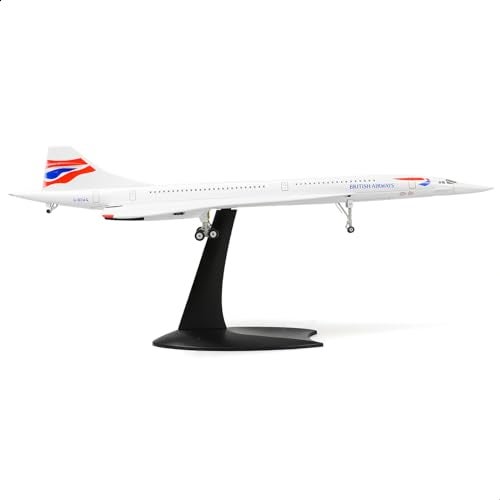 NUOTIE 1/200 Concorde Airplane Model Diecast Metal Aircraft Model Kit Simulation Display Aircraft Model Two Versions Available for Display Collections or Gift (1/200 British Airways) - Image 1
