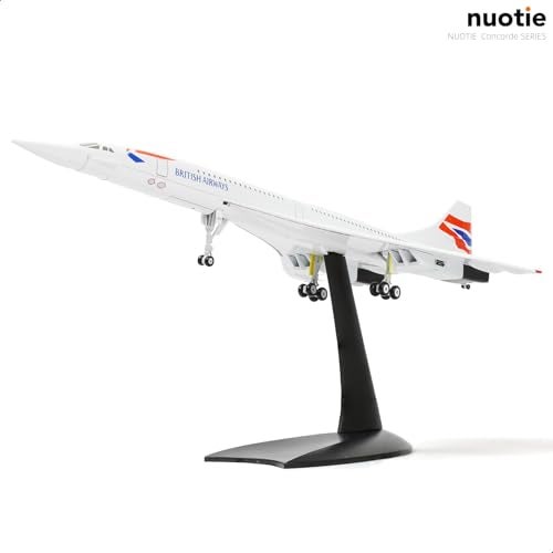 NUOTIE 1/200 Concorde Airplane Model Diecast Metal Aircraft Model Kit Simulation Display Aircraft Model Two Versions Available for Display Collections or Gift (1/200 British Airways) - Image 3