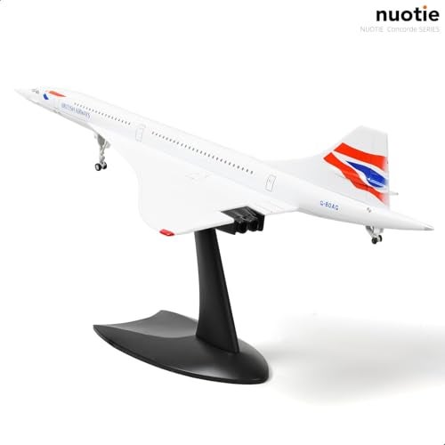NUOTIE 1/200 Concorde Airplane Model Diecast Metal Aircraft Model Kit Simulation Display Aircraft Model Two Versions Available for Display Collections or Gift (1/200 British Airways) - Image 5