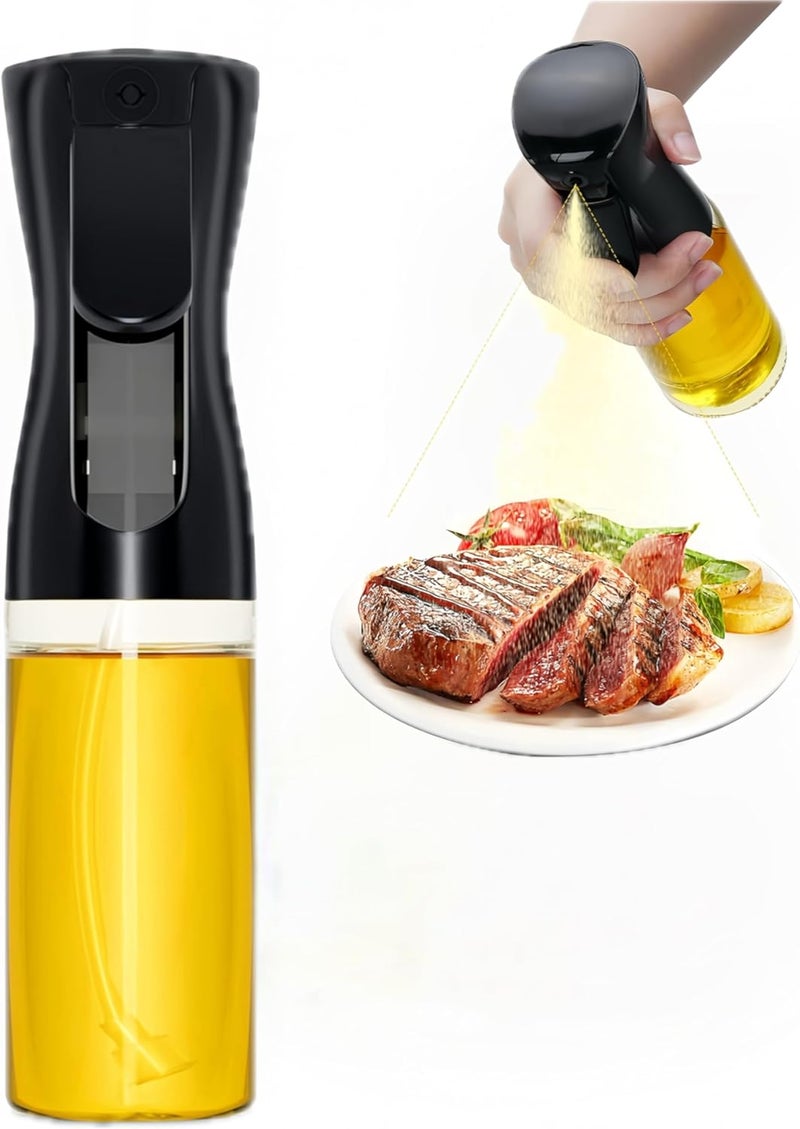 PEIPU Oil Sprayer for Cooking-7.5oz/220ml Glass Olive Oil Sprayer Mister, Kitchen Gadgets Accessories for Air Fryer,Canola Oil Spritzer,Widely Used for Salad Making,Baking,Frying,BBQ (Black) - Image 1