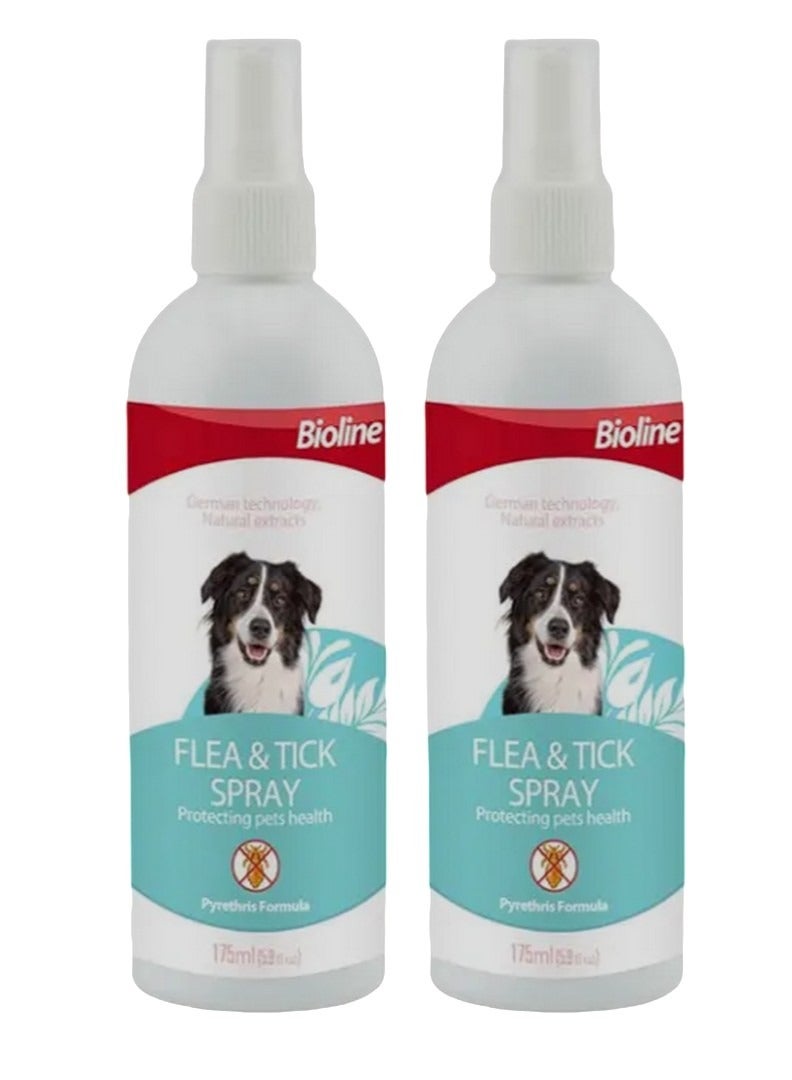 بايولاين بخاخ بيولاين للبراغيث والقراد (عبوة من قطعتين) 2 × 175 مل - Image 1