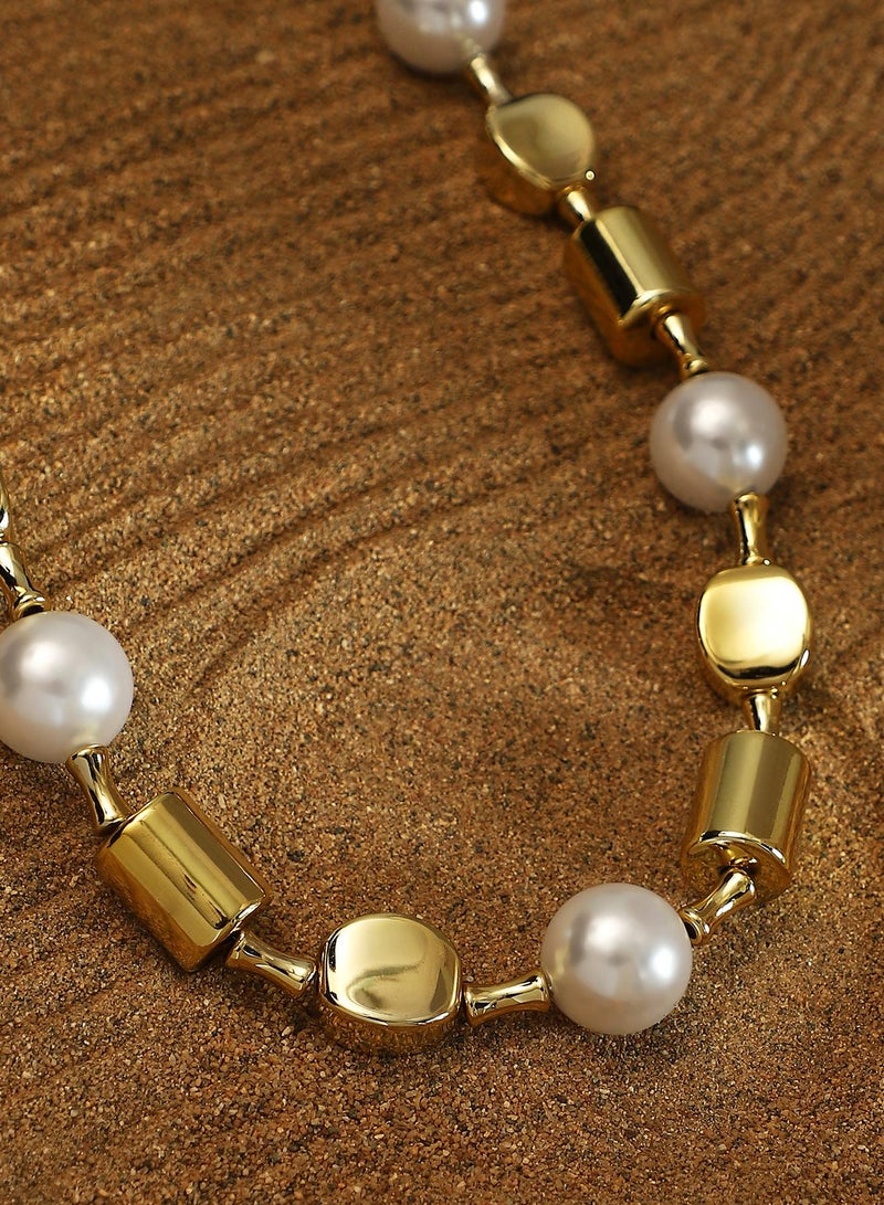 SOHI Women's Brassthe Spherical-Block Collar Necklace - Image 1