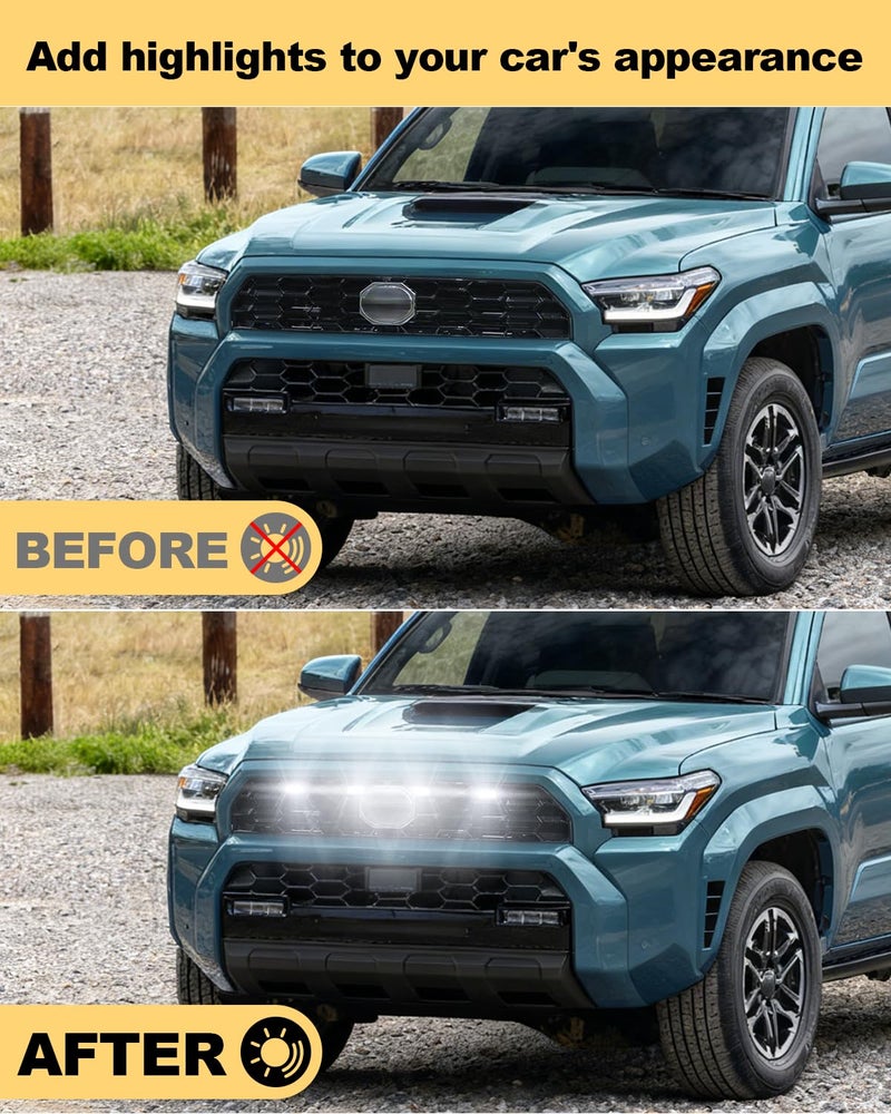 OKLSG Front Bumper LED Grill Lights for 2025 2026 Toyota 4Runner TRD Sport and TRD OffRoad Raptor Marker Lights Bars 6th Gen 4Runner Exterior Accessories (White) - Image 3