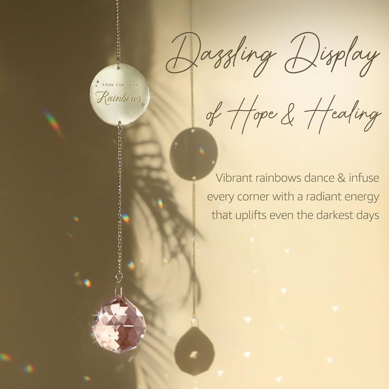 Mooncraftlogy Memorial Gifts for Loss of Loved One, Unique Sympathy Gift Idea Pink Crystal Ball Window Suncatcher, Rainbow Bereavement Grief Gift Box for Loss of Mom Dad Husband Son Daughter - Image 4