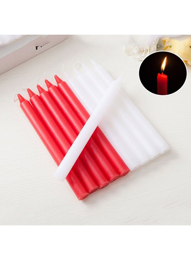 HOMESTAR 10 Pack White Taper Candles Dripless, Smokeless & Unscented - 8 Hours Long Burning - Hand Poured Tall Candlesticks - Ideal for Weddings, Dinner Parties, and Home Decor - Image 3