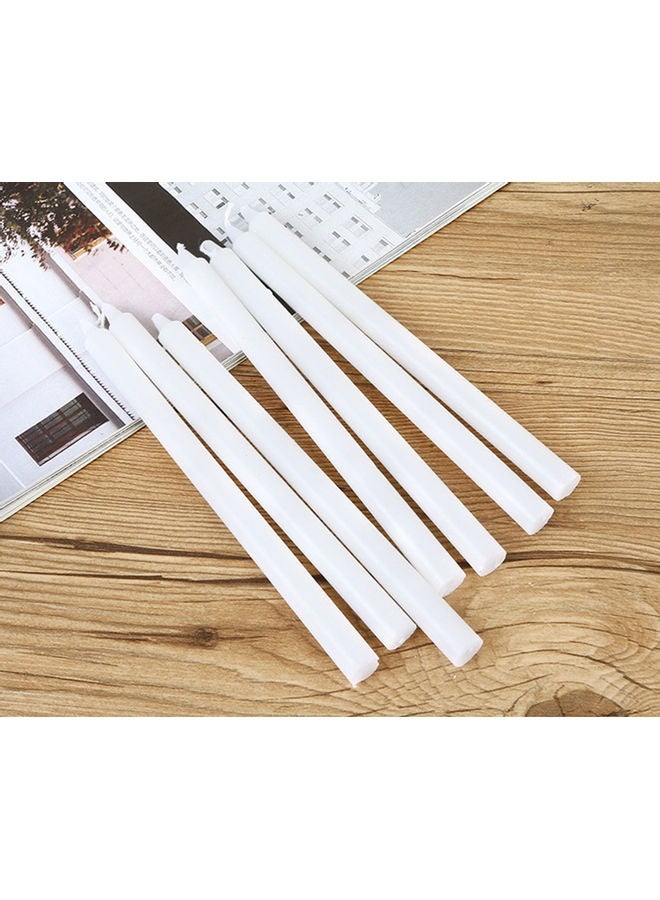 HOMESTAR 10 Pack White Taper Candles Dripless, Smokeless & Unscented - 8 Hours Long Burning - Hand Poured Tall Candlesticks - Ideal for Weddings, Dinner Parties, and Home Decor - Image 4