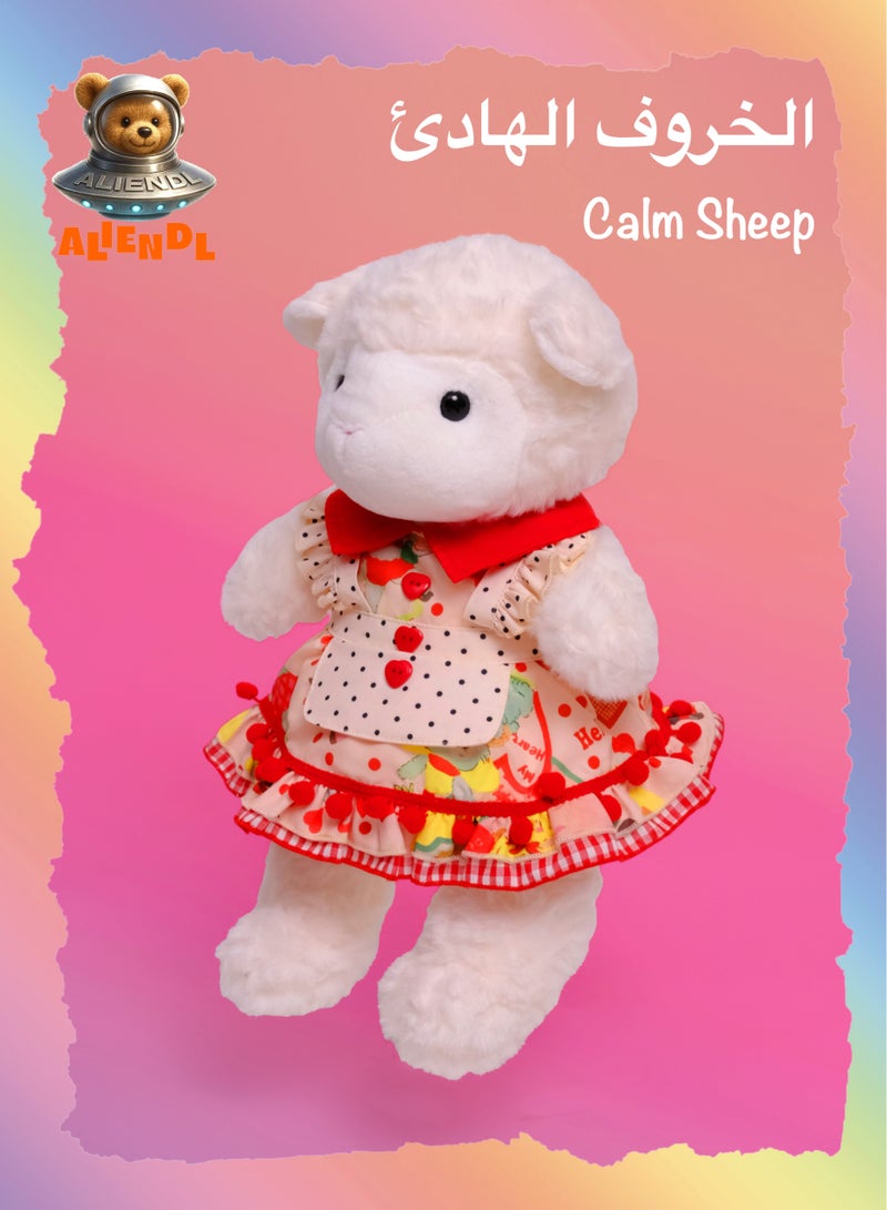 ALIENDL Calm Sheep – Plush Sheep Stuffed Animal Toy for Baby Kids, Soft Cute Sheep Dress Doll Gift Set with Removable Clothes & Pouch, Sweet Gift for Kids, Girls, Friends & Couples - Image 1