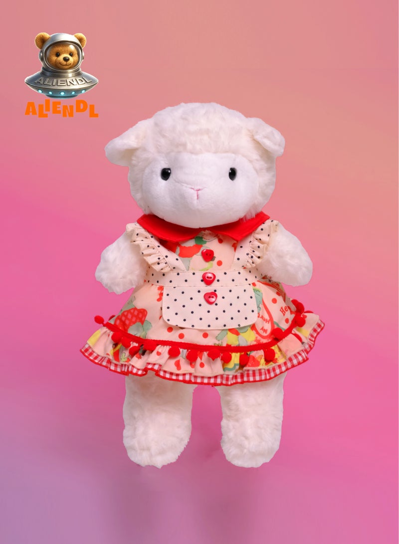 ALIENDL Calm Sheep – Plush Sheep Stuffed Animal Toy for Baby Kids, Soft Cute Sheep Dress Doll Gift Set with Removable Clothes & Pouch, Sweet Gift for Kids, Girls, Friends & Couples - Image 2