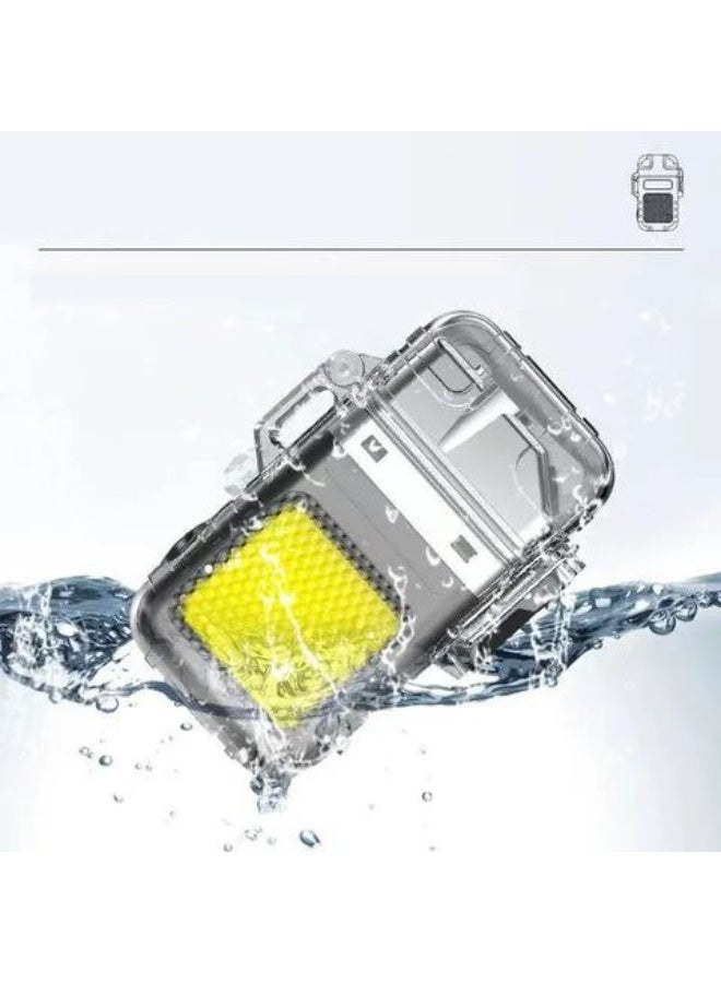 This unique flashlight and electronic lighter features a powerful 120-lumen light with three brightness levels. It comes with a Type-C charger and can be charged via a car cigarette lighter socket, portable charger, or laptop. Charging time is 1 to 1.5 hours. - Image 1